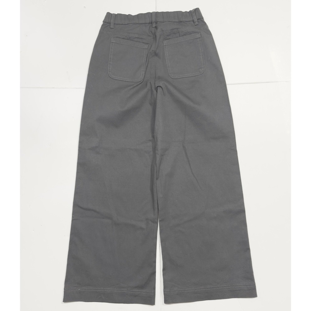 Pact Women's Organic Cotton Stretch Twill Wide Leg Pants Size S Gray Lounge - Picture 10 of 12